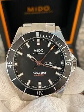 Mido Automatic Day Date Ocean Star Sapphire Crystal Diver Watch JB 330410